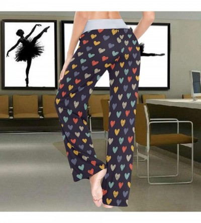 Bottoms Colorful Love Heart Pattern Women's Pajama Pants Lounge Sleep Wear - Multi - CG19D3QERRW $22.30