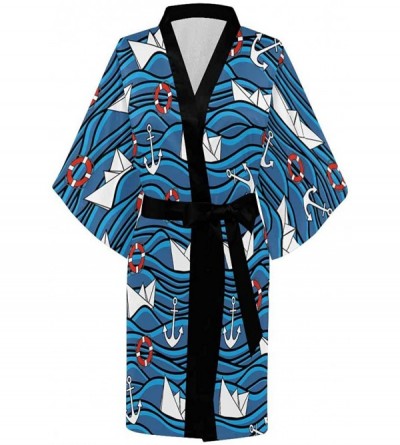 Robes Custom Ocean Seaturtle Women Kimono Robes Beach Cover Up for Parties Wedding (XS-2XL) - Multi 2 - CR194UNWAKO $41.43