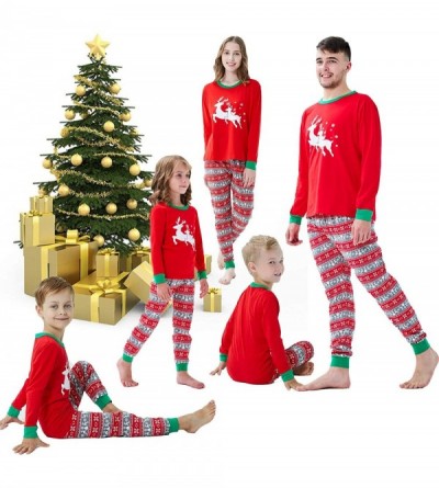 Sets Holiday Family Matching Pajamas Christmas Pjs Kids Sleepwear - Red/Reindeer - CE18Z84Z92W $27.02