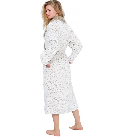 Robes Women's Bathrobe Sleepwear Soft Comfortable Spa Robe Loungewear - Natural Tan - C318KK8W058 $44.56