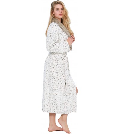 Robes Women's Bathrobe Sleepwear Soft Comfortable Spa Robe Loungewear - Natural Tan - C318KK8W058 $44.56