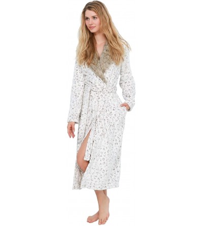 Robes Women's Bathrobe Sleepwear Soft Comfortable Spa Robe Loungewear - Natural Tan - C318KK8W058 $44.56