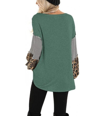 Tops Sweatshirt Tshirt Pullover Solid Color Long Sleeve Shirt Blouse Loose Fit Faux Cashmere Pocket Casual - A1-green - CD18A...