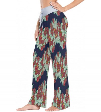 Bottoms Womens Pajama Lounge Pants Seamless Flower Floral Background Wide Leg Casual Palazzo Pj Sleep Pants Laides 3d Print 1...