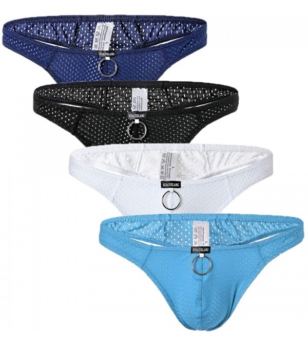 Sexy Men Thongs Underwear Breathable Hole Underwear Low Rise Pouch ...