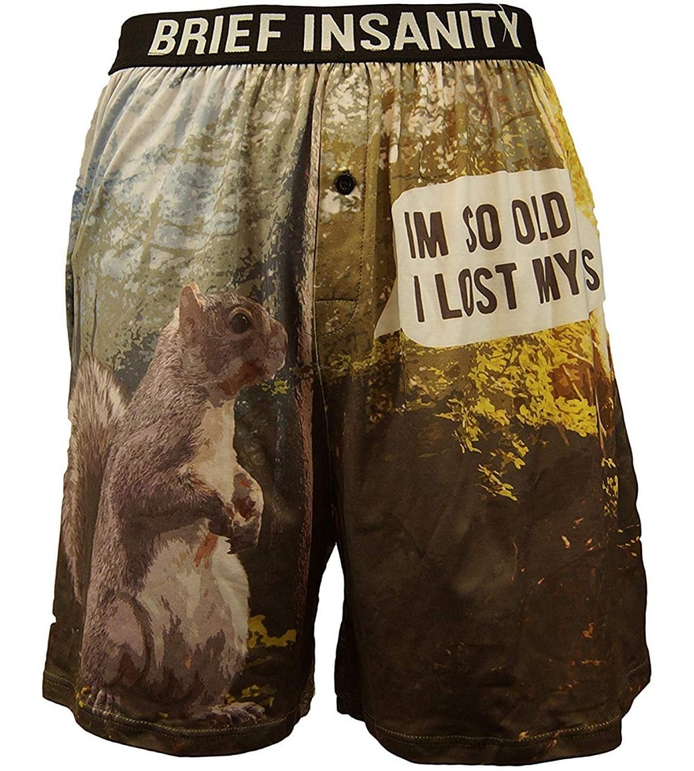Boxer Briefs for Men and Women - Animal Squirrel Print Boxer Shorts -  Funny- Humorous- Novelty Underwear - CI18REQCDRZ