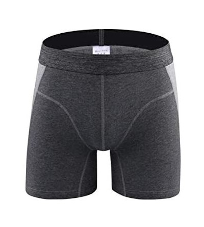 Boxer Briefs Premium 3-Pack Mens Cotton Trunks Long Leg -Boxer Briefs Low Rise Basic Underwear Shorts Grey M-4XL - 3 Pack No ...