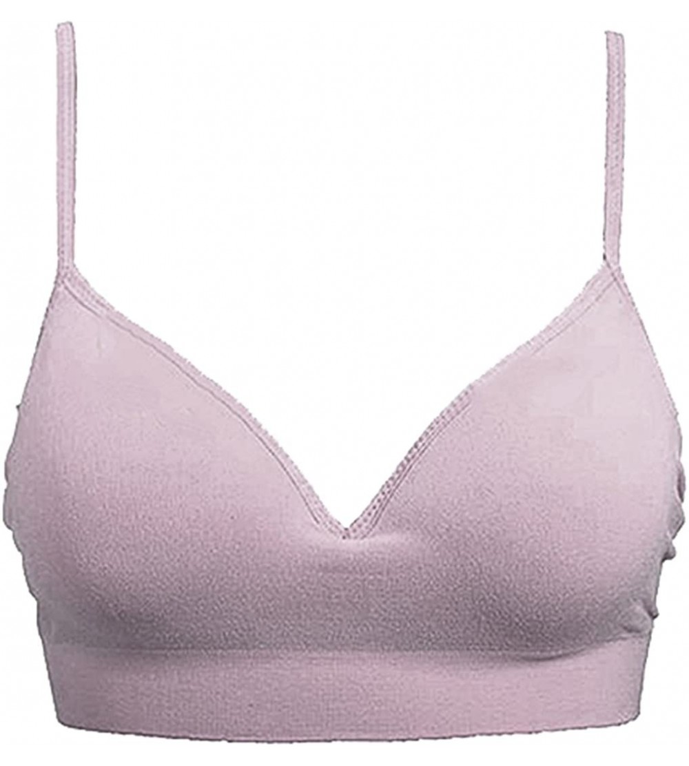 Bras Women's Cotton Yoga Sports Padded Bras - Purple_m - CW12MBD2SHD $11.05