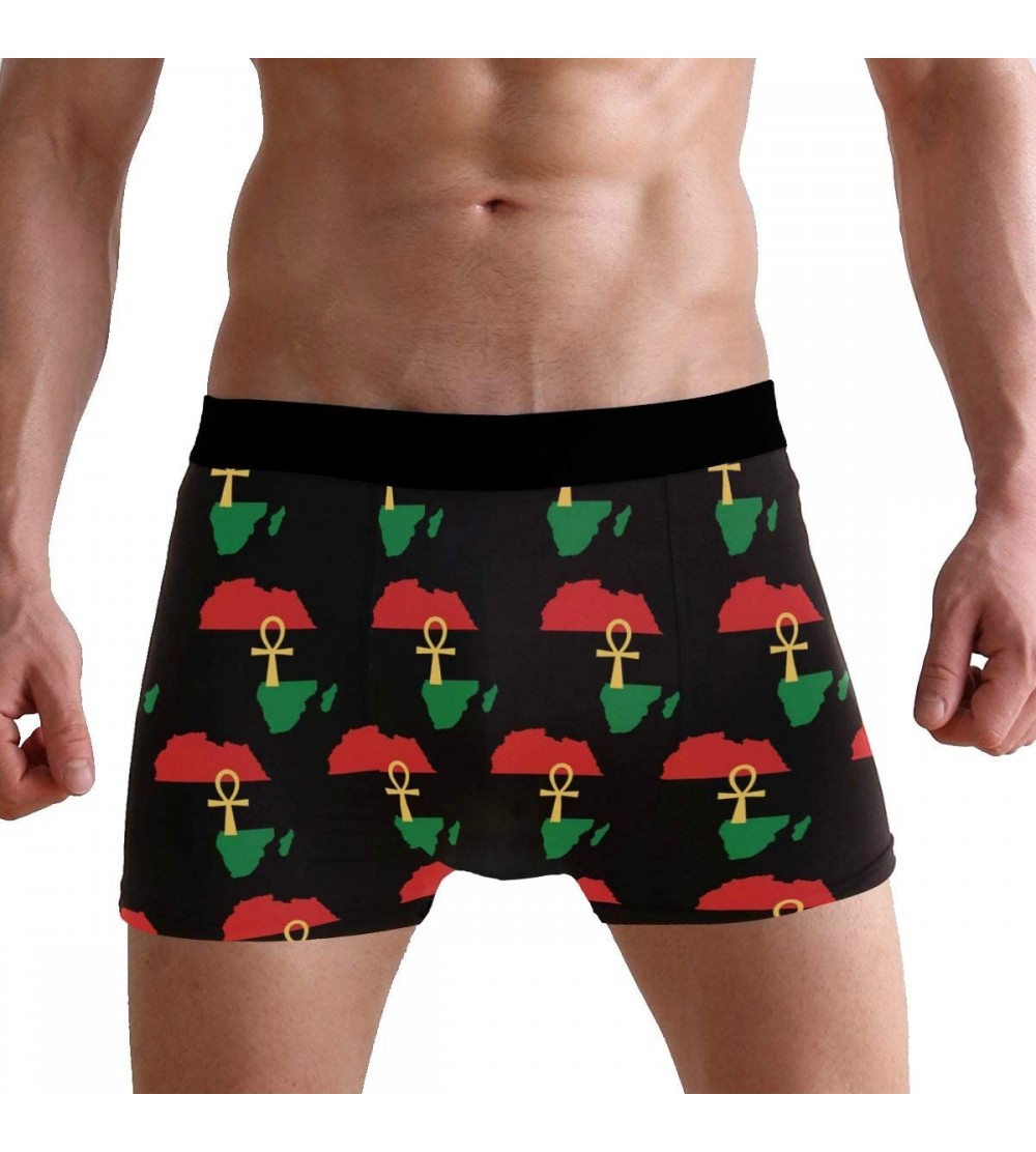 Boxer Briefs Mens Boxer Briefs Underwear Breathable Pouch Soft Underwear - Ankh African Colored - CF18ARI2XRO $19.55