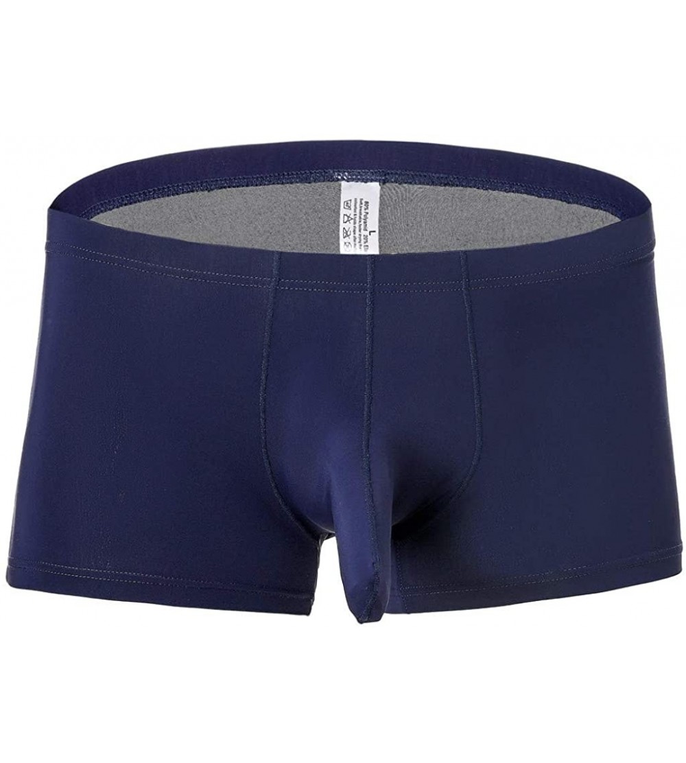 Briefs Men Intimates Men's Sexy Modal Underwear Shorts Men Boxers Underpants Soft Briefs - A01 Navy - CC195842DMI $10.84