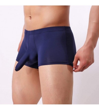 Briefs Men Intimates Men's Sexy Modal Underwear Shorts Men Boxers Underpants Soft Briefs - A01 Navy - CC195842DMI $10.84