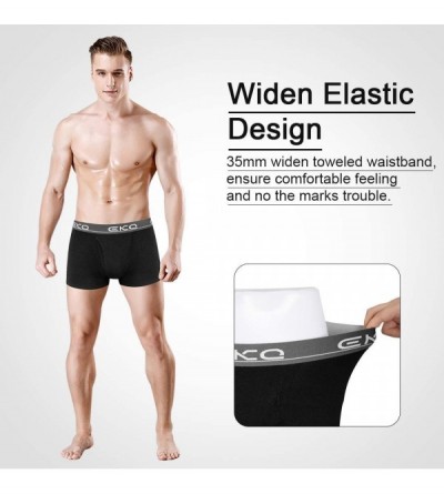 Boxer Briefs Mens Boxer Briefs Underwear 4 Pack Soft Cotton Trunks Comfortable Stretch Men's Tagless Underwear with Fly - Bla...