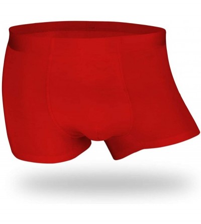 Boxer Briefs Men's Modal Short Leg Boxer Briefs- 1-Pack Bridge Red Underwear for Men - Bright Red - CK18AQ4HY73 $10.20