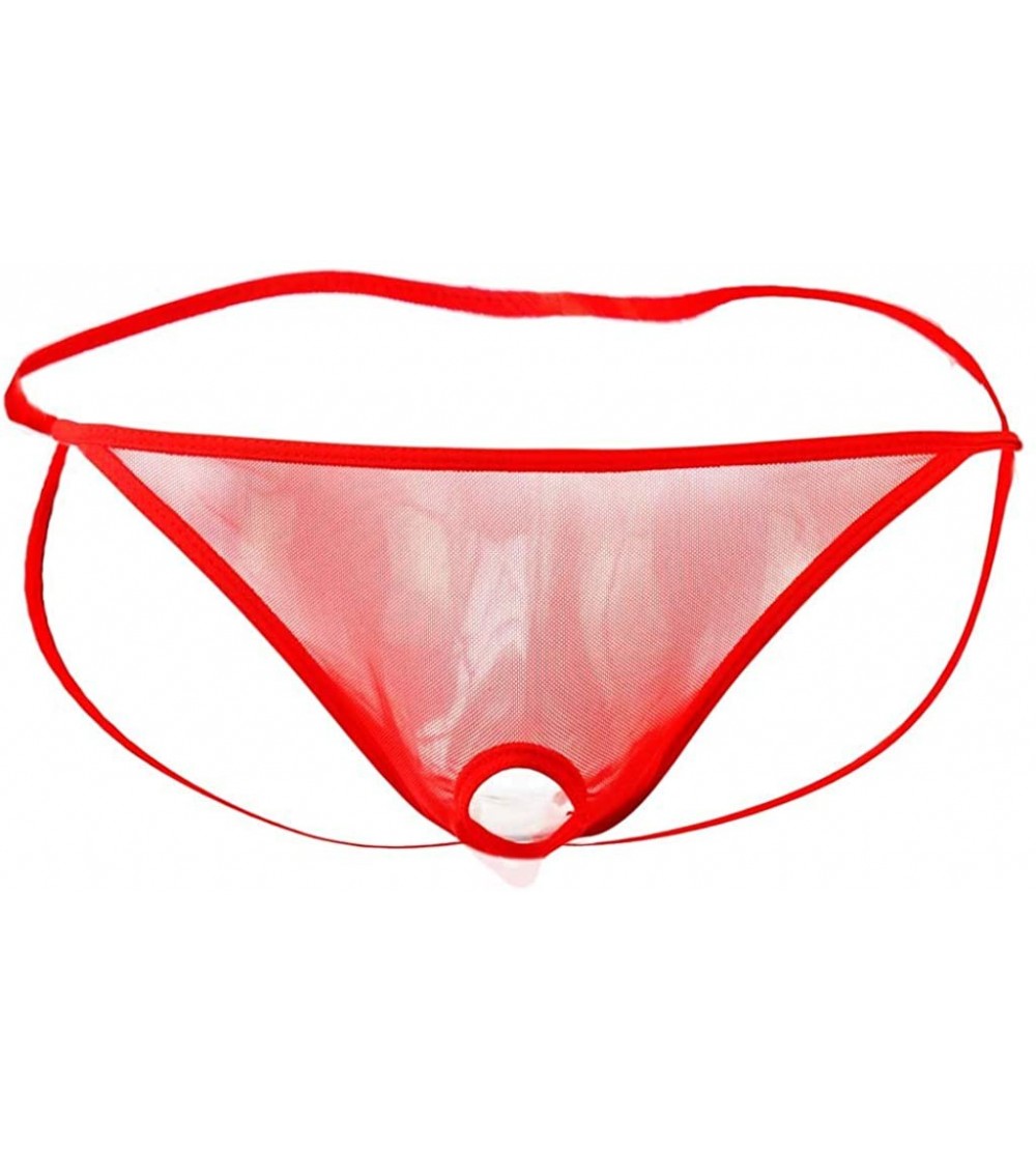 G-Strings & Thongs Men's G String Thong QUNANEN Open Front Mesh G String Pouch Underwear Panties T-Back Bikini Hot Underpants...