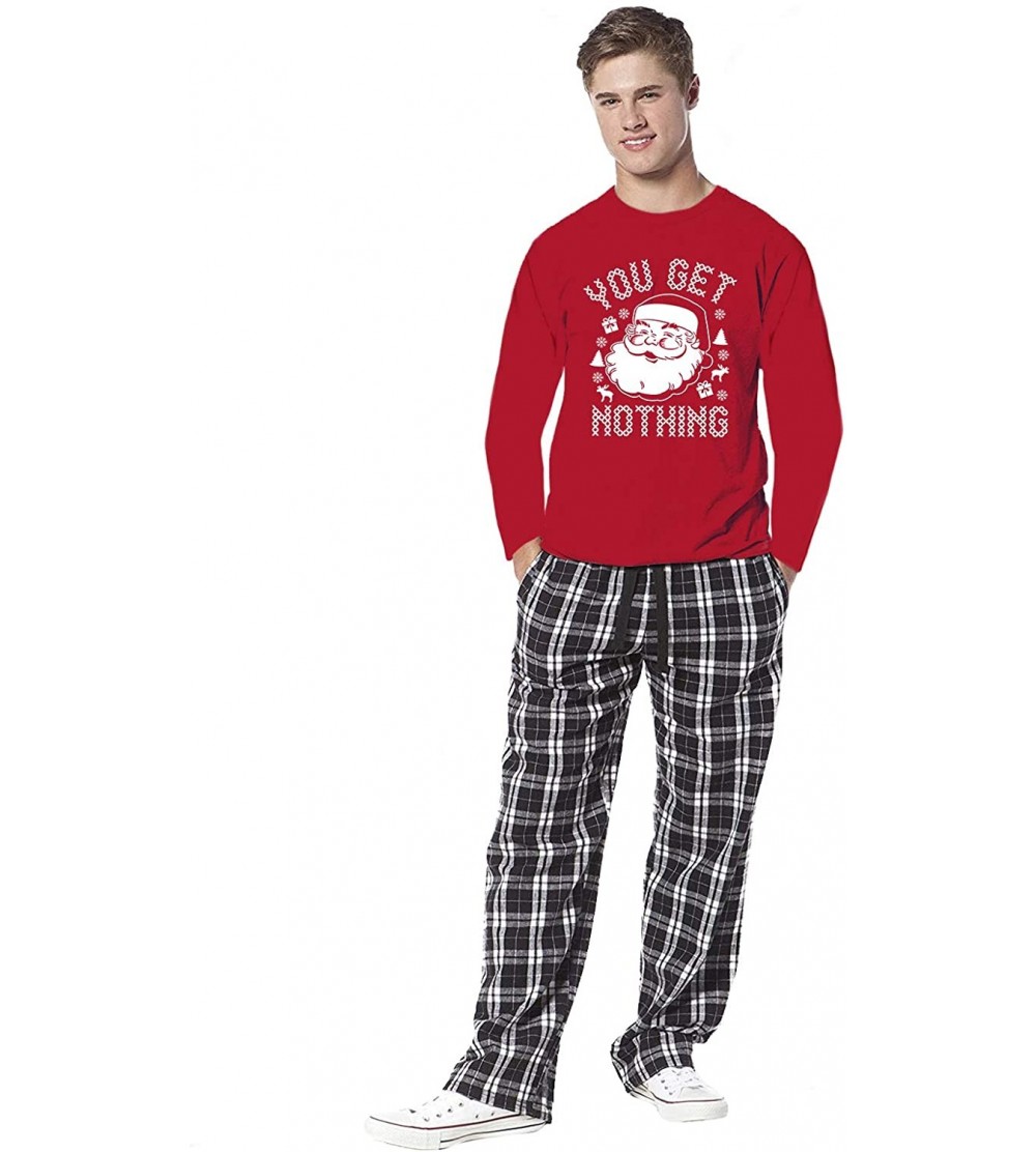 Sleep Sets Family Christmas Pajamas for Men You Get Nothing Santa Sleepwear Mens Pajama Sets - Style 3 - CU1934RWNDU $28.53