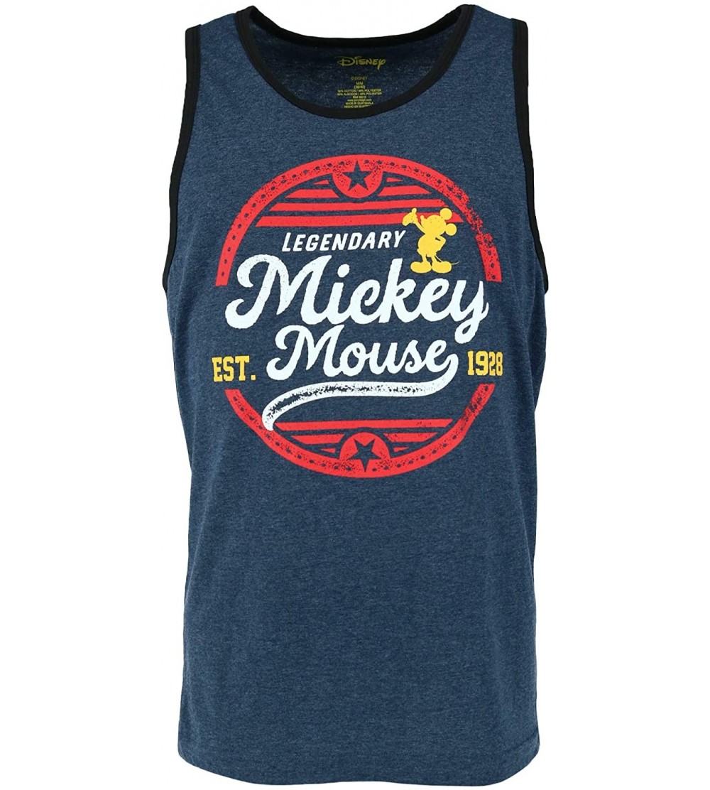 Sleep Tops Disney Men's Legendary Mickey Mouse Tank - Navy - CI197H77EKY $17.71