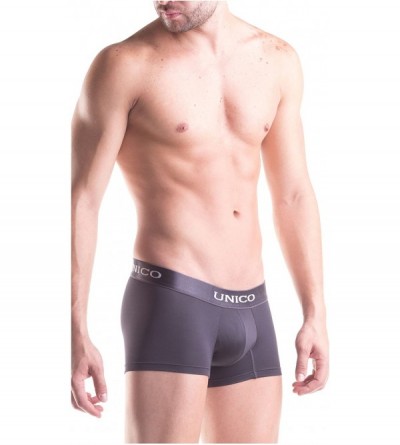 Boxers Mens Microfiber Underwear Boxer Trunks Calzoncillos para Hombres - 12000803 Asphalt - CF11JGECSKN $26.84