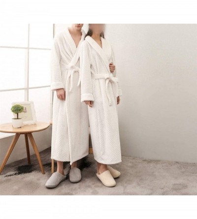 Robes Men's Winter Lengthened Bathrobe Home Shawl Long Sleeved Robe Coat Men Robe Bathrobe Men - C - C219208GATY $42.44