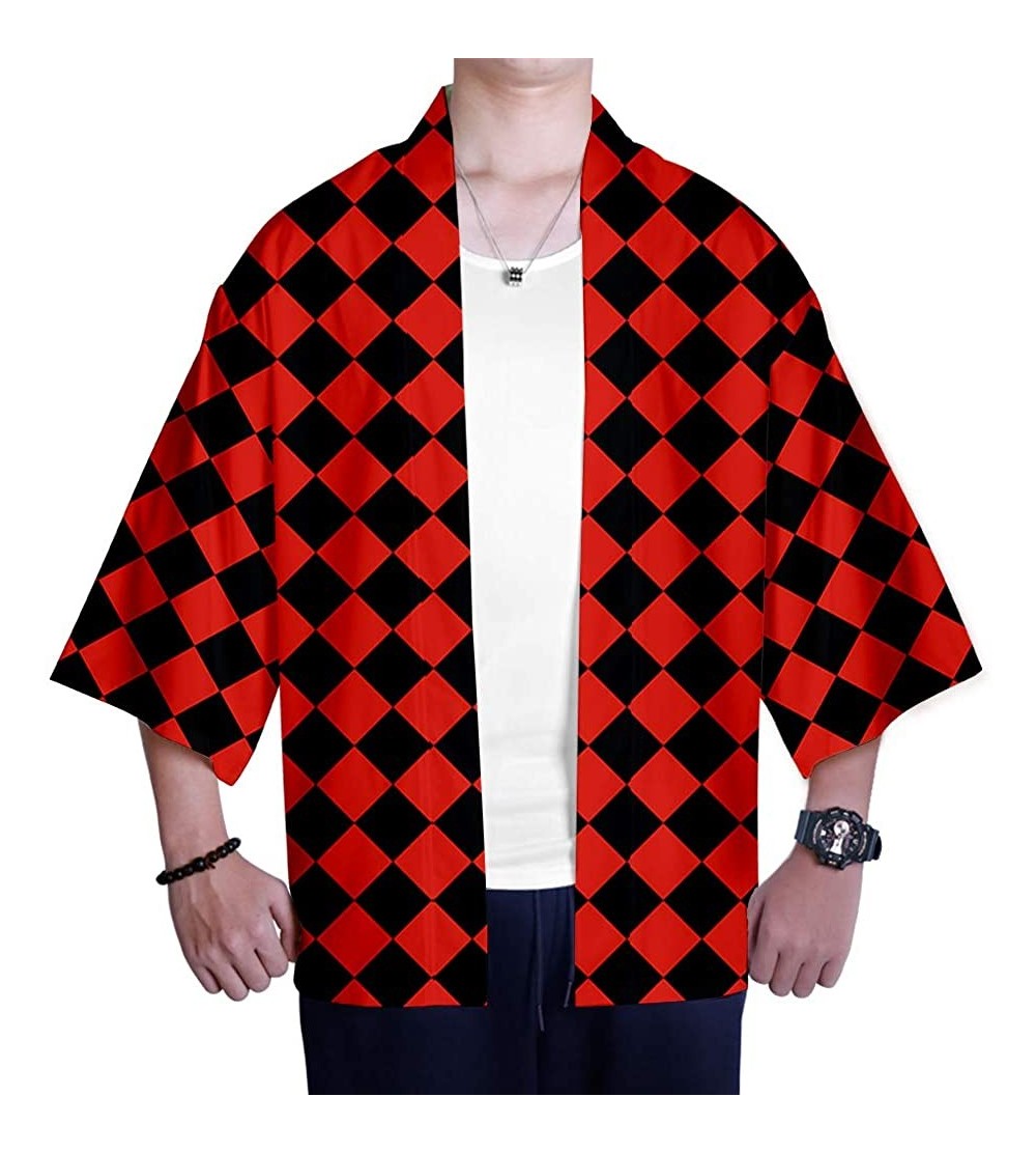 Robes Men's Kimono Cardigan Front Open Casual Breathable Loose Anime Anime Kimetsu no Yaiba Lightweight Top - Color 01 - CX18...