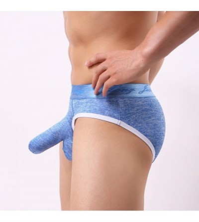 Briefs Mens Underpants Mens Soft Briefs Comfy Knickers Shorts Sexy Underwear - Blue - CC18GG7QCT5 $8.69