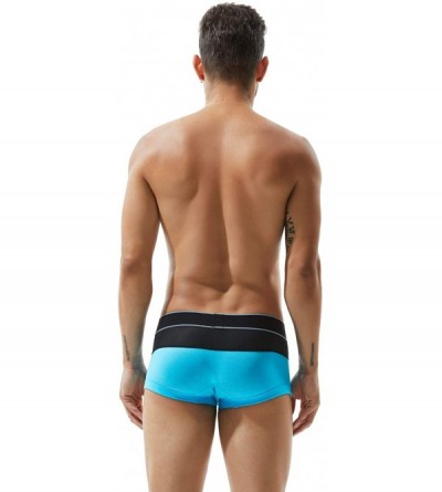 Boxer Briefs Mens Low Rise Sexy Trunk Boxer Brief Short Pants Underwear - 7206 Aqua - CG18HMYXRC8 $18.65