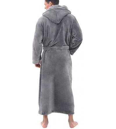 Robes Men's Big and Tall Full Length Long Bathrobe House Coat Pajamas - Gray - C7193GN9CKM $24.27