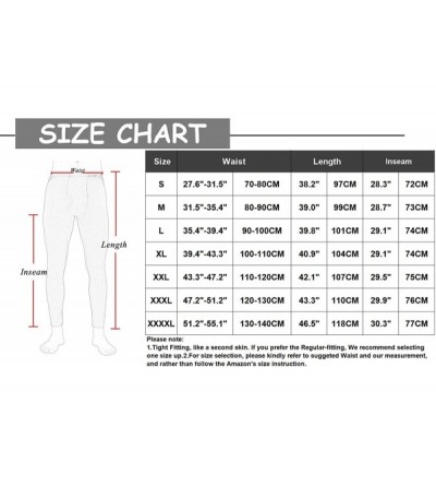 Thermal Underwear Mens Thermal Underwear Pants Long Johns Leggings Classic Base Layer Bottoms - Microfiber Wine Red - CI18XDM...