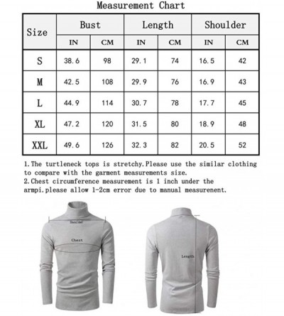 Thermal Underwear Men's Soft Cotton Turtleneck Tops Basic Layering Thermal Tee - Ivory - C618Y3YTZ92 $23.02