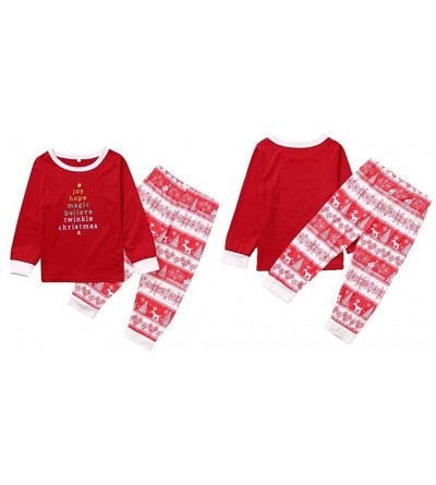 Sleep Sets Family Pajamas Matching Sets - Matching Christmas PJs for Family - Toddler Set - Red - CT18ZYMHD29 $14.86