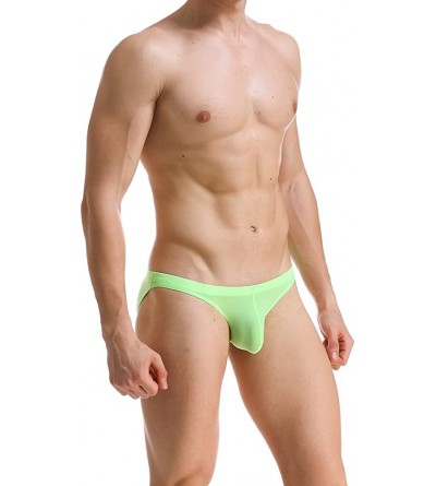 Briefs Men's Sexy Low Rise Breathable Briefs Underwear - Green - CH12JKR0S9X $11.87