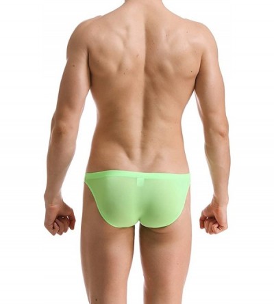 Briefs Men's Sexy Low Rise Breathable Briefs Underwear - Green - CH12JKR0S9X $11.87