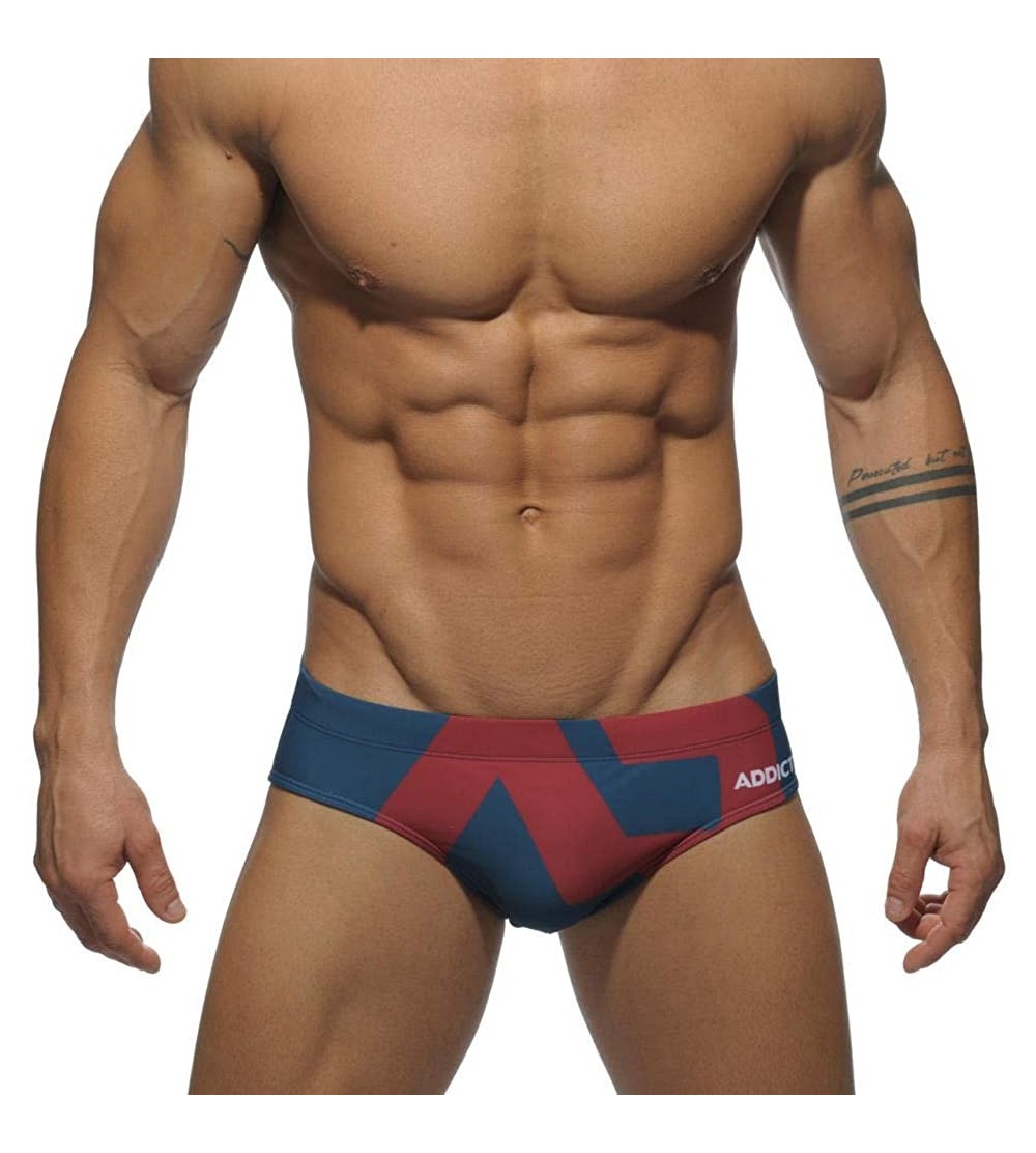 Briefs Men's Briefs Sexy Fashion Anti-Glare Printing Large Size Swimsuit Briefs - 19 - CS19DEHC5MY $18.65