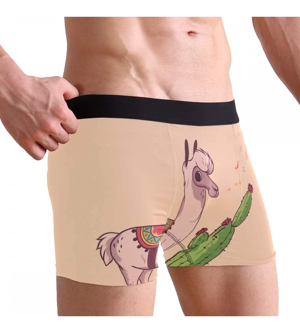 Boxer Briefs Song of The Llama Men's Sexy Boxer Briefs Stretch Bulge Pouch Underpants Underwear - Song of the Llama - C718LGA...