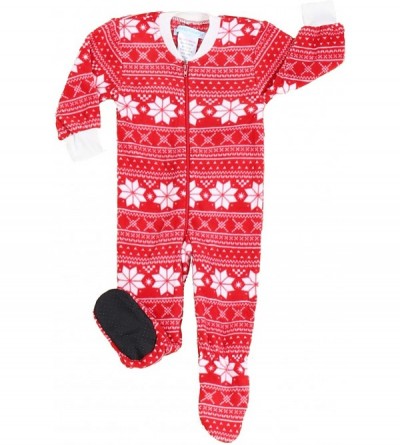 Sleep Sets Family Matching Christmas Onesies Fleece Hooded Footed Pajamas - Infants-red Snowflake - CD18QEUHEW5 $14.51