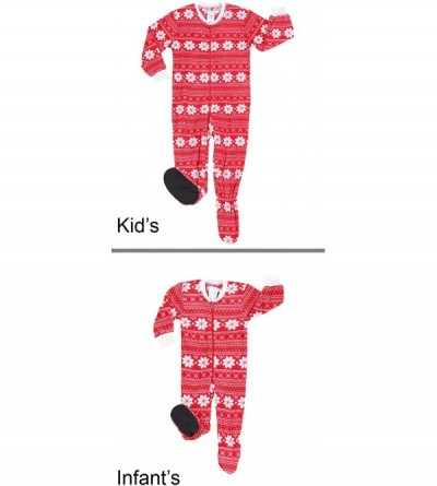 Sleep Sets Family Matching Christmas Onesies Fleece Hooded Footed Pajamas - Infants-red Snowflake - CD18QEUHEW5 $14.51