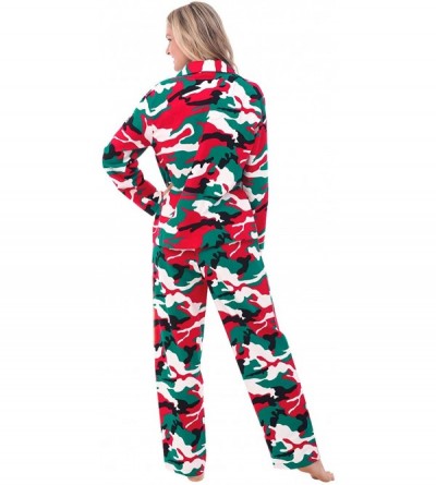 Sleep Sets His and Hers Lightweight Flannel Pajamas- Long Button Down Cotton Pj Set - Christmas Camouflage - CI11N5ED7LJ $34.84