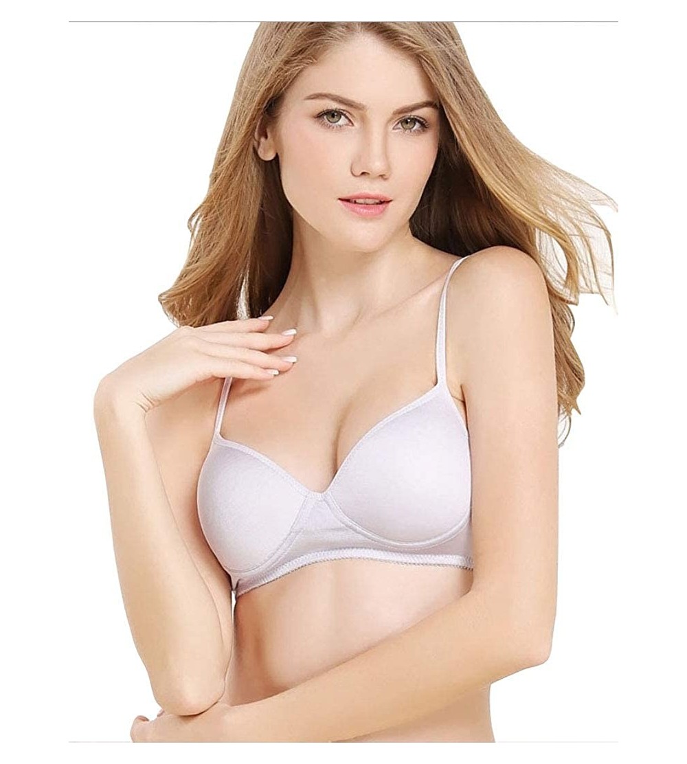 Bras Everyday Comfortable Bras-3/4 Cup-Adjustable Straps-Push-Up Glossy Brassiere-100% Silk(Main) - Purple - CL18XDDKORA $21.43