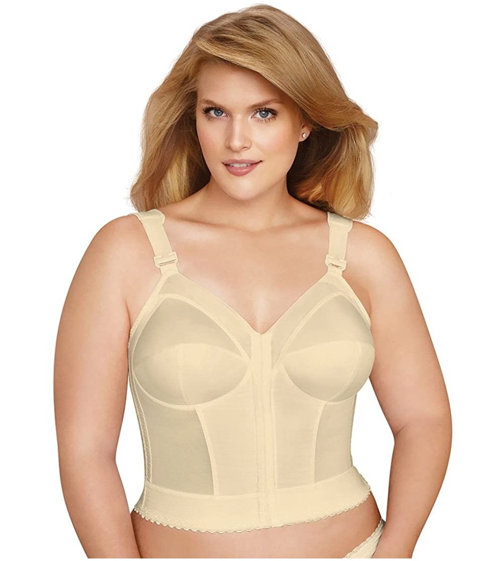 Bras Fully Women's Front Close Longline Bra 5107530 - Beige - CT17AZCSQTY $20.70