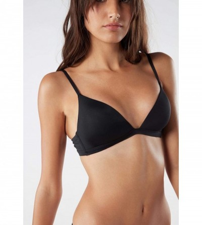 Bras Womens Tiziana Microfiber Triangle Bra - Black - 019 - Black - C717XSTG6CA $27.86