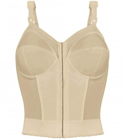 Bras Fully Women's Front Close Longline Bra 5107530 - Beige - CT17AZCSQTY $20.70