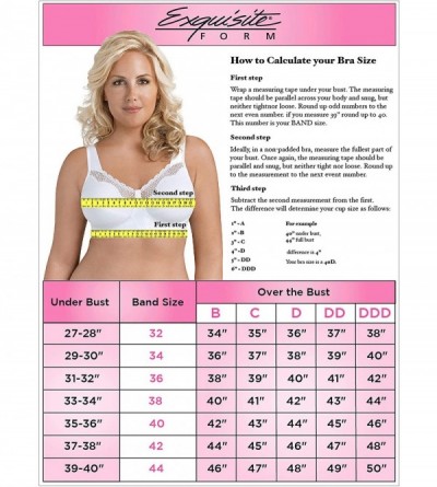 Bras Fully Women's Front Close Posture Bra With Lace 5100565 - White - CJ111F1RW7J $12.74