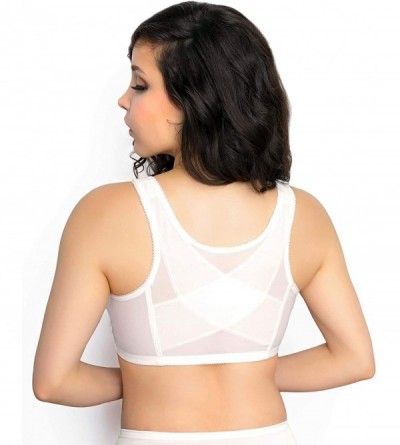 Bras Fully Women's Front Close Posture Bra With Lace 5100565 - White - CJ111F1RW7J $12.74